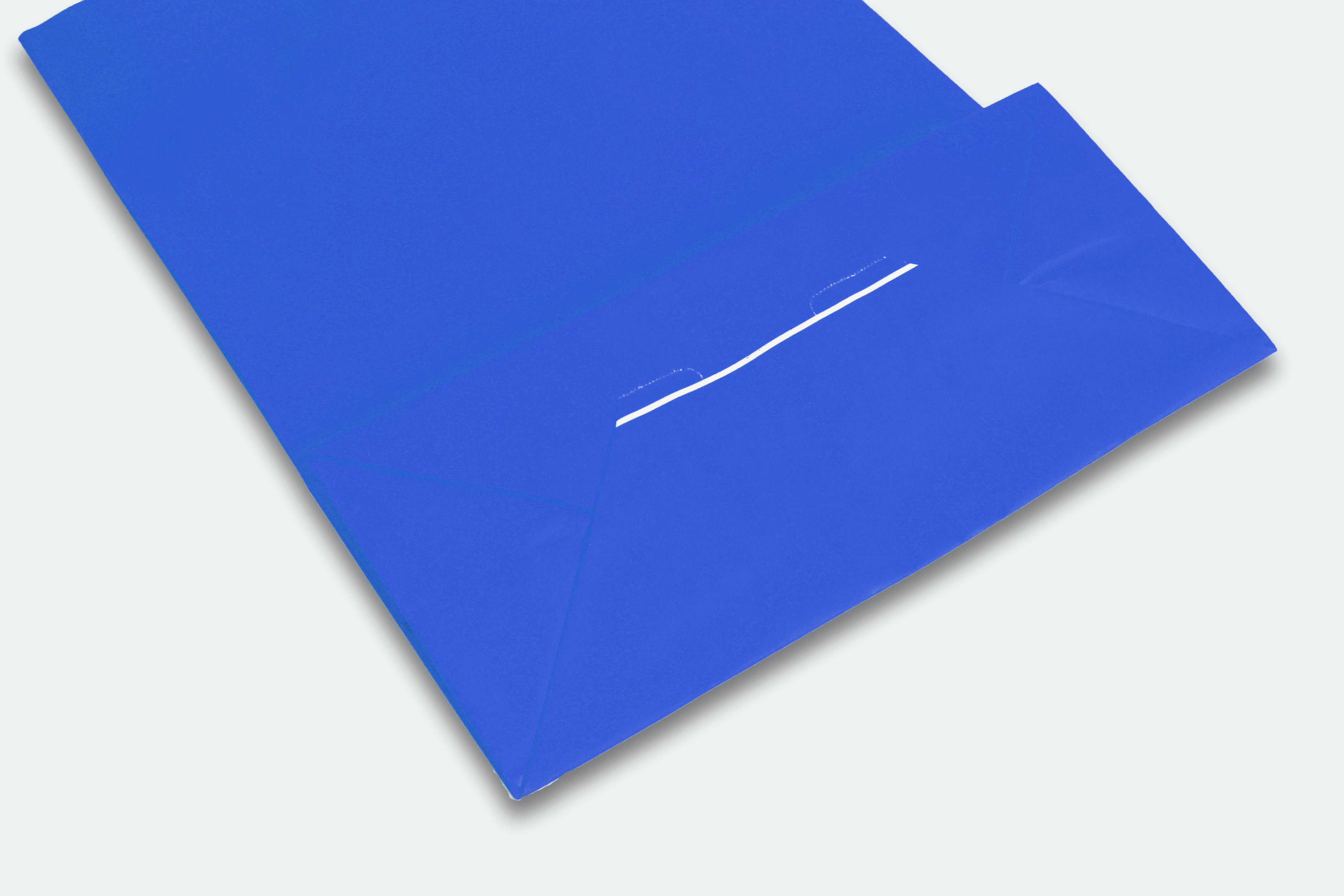 Papieren draagtas blauw 420 x 370 mm